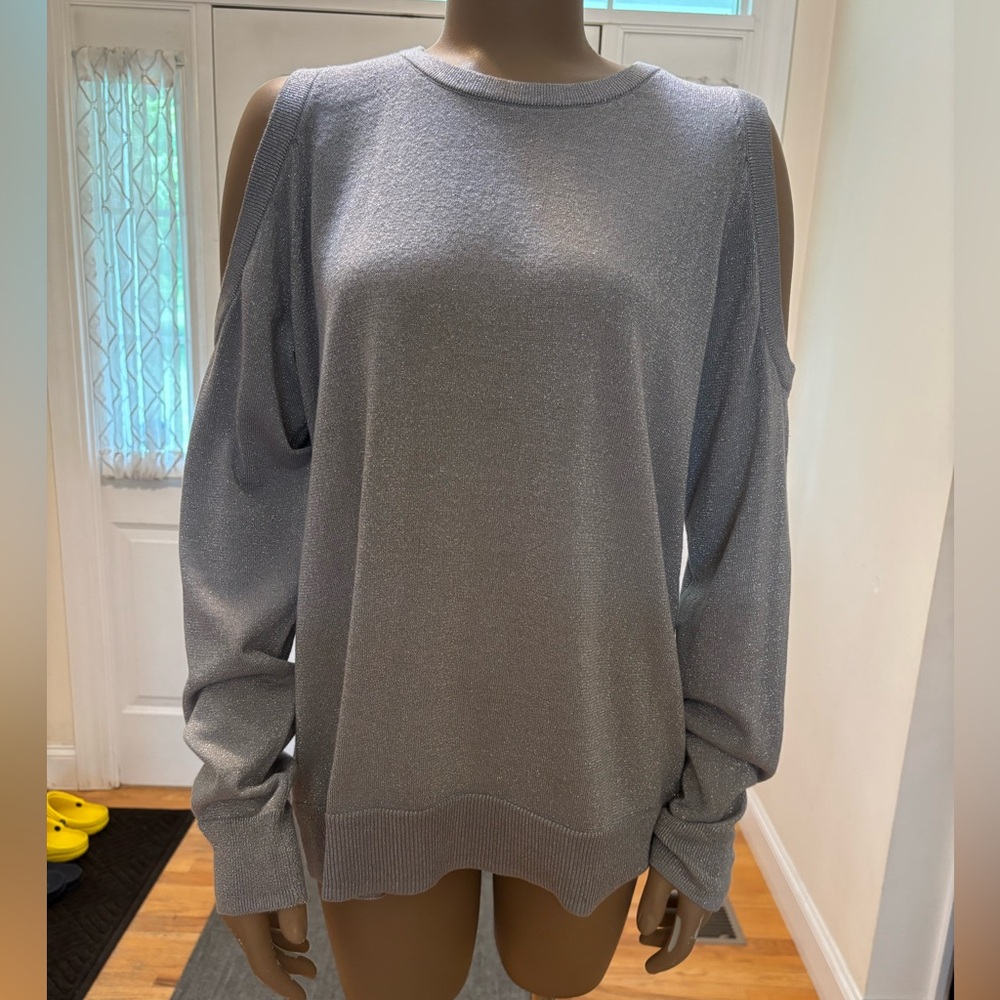 Michael Kors Gray Off-the-Shoulder Sweater